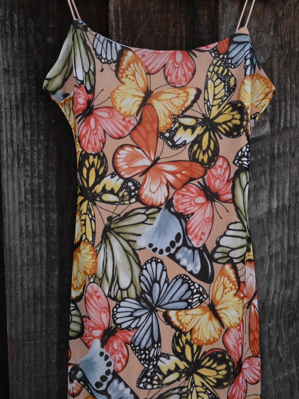 Papaya Multi-colored Butterfly Dress 💚🦋🧡